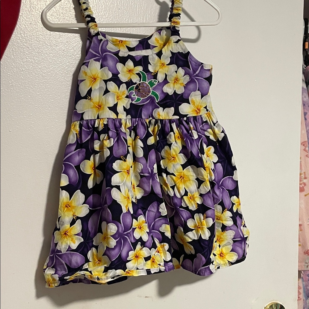 Purple & Yellow Floral Sundress - 100% cotton